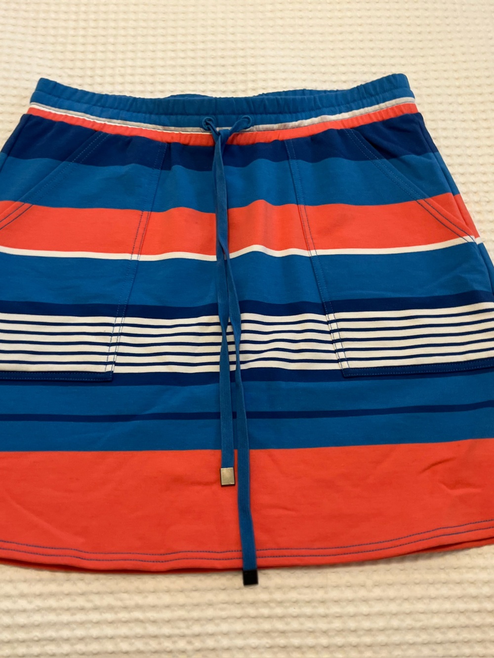 Hatley Blue and Coral Striped Skirt